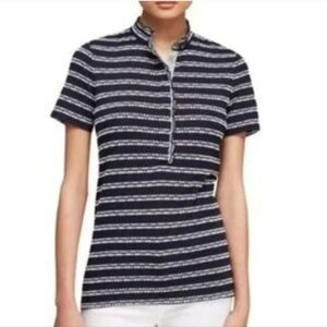 Tory Burch Lidia Ruffle Polo Pique Dash Sz L